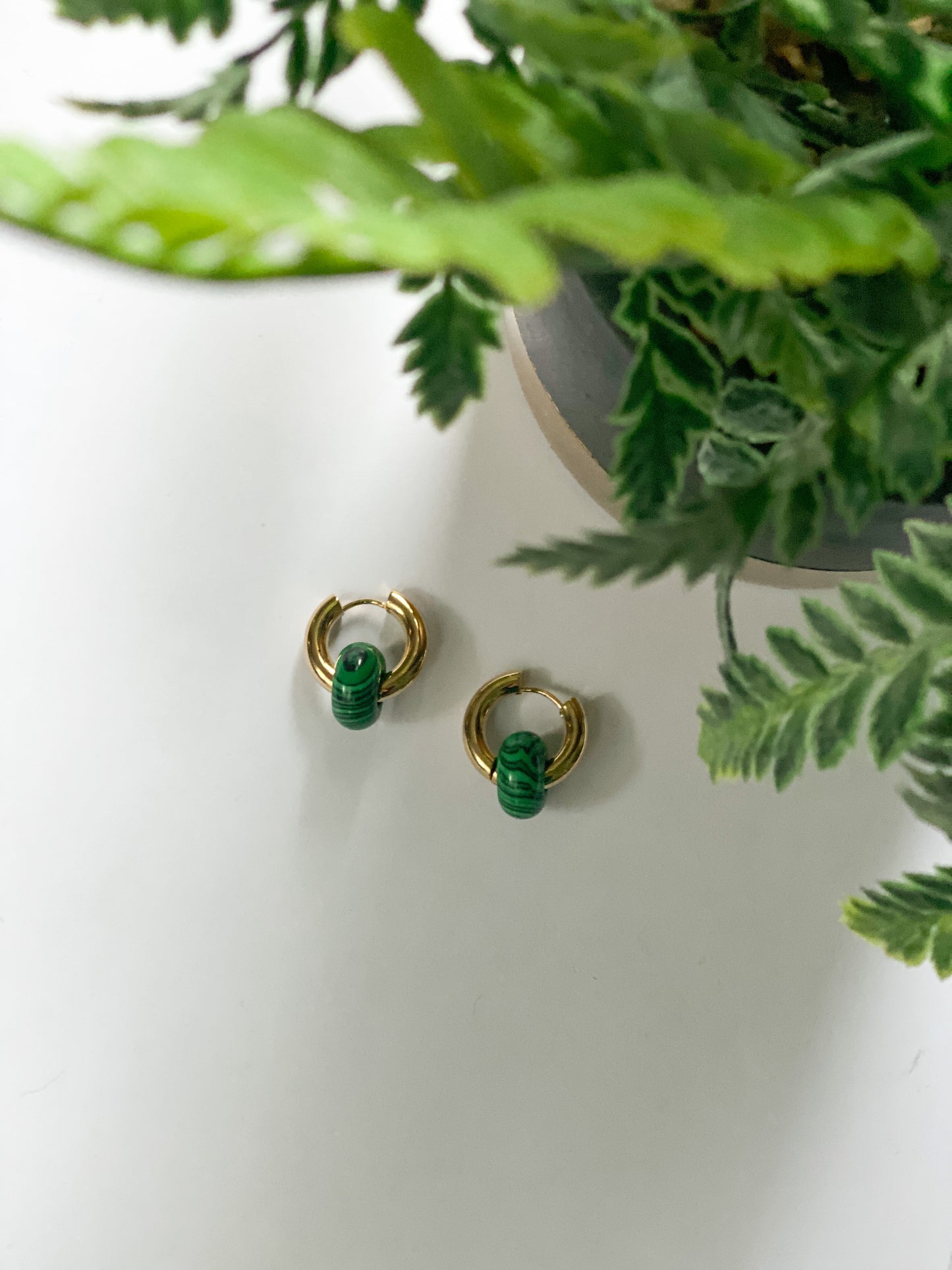 Malachite earrings