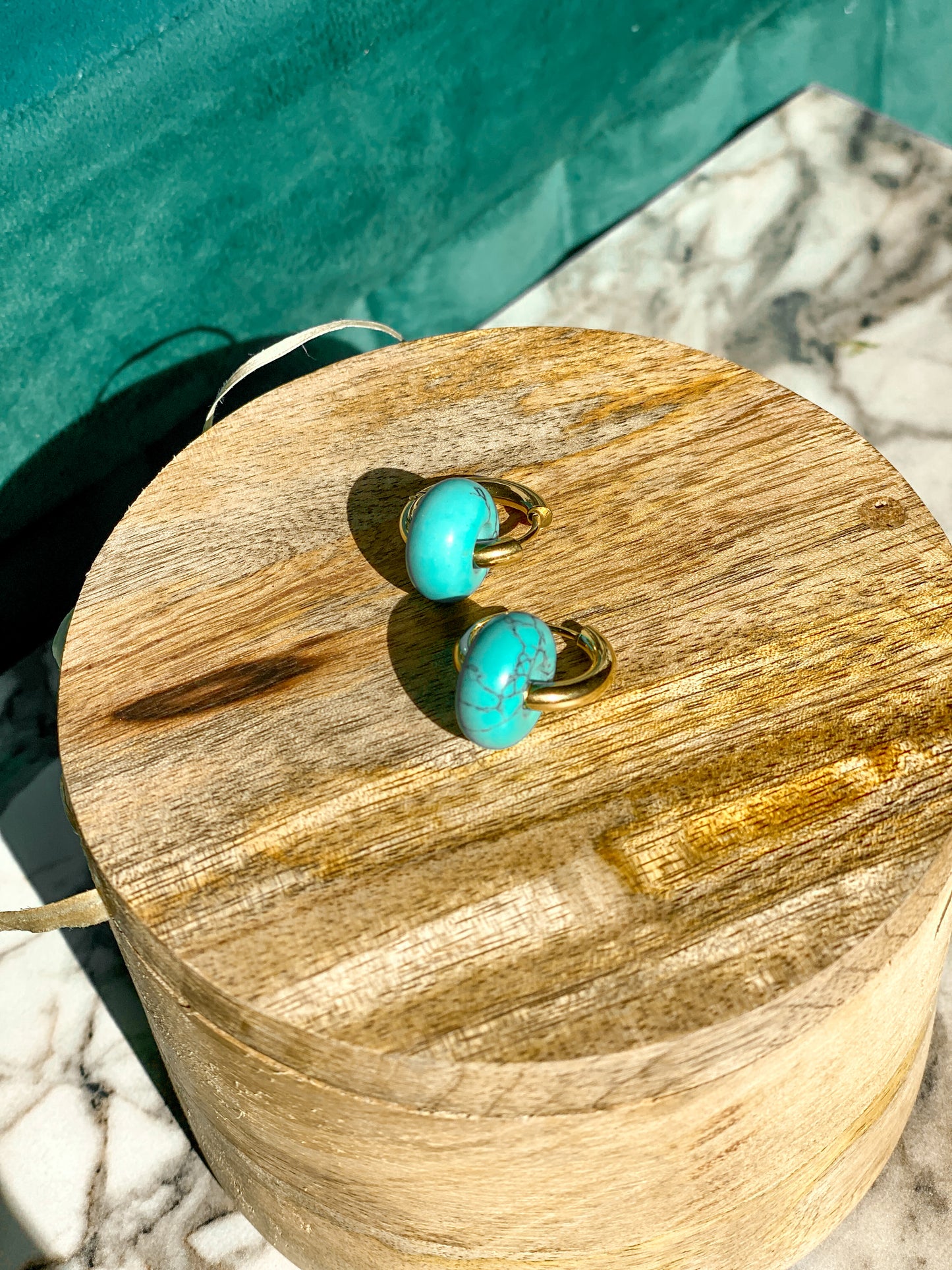 Blue turquoise earrings