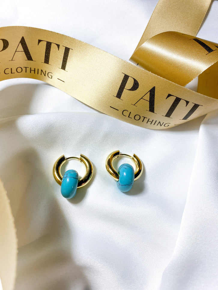 Blue turquoise earrings